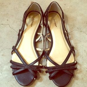 Old Navy black and gold braided sandals